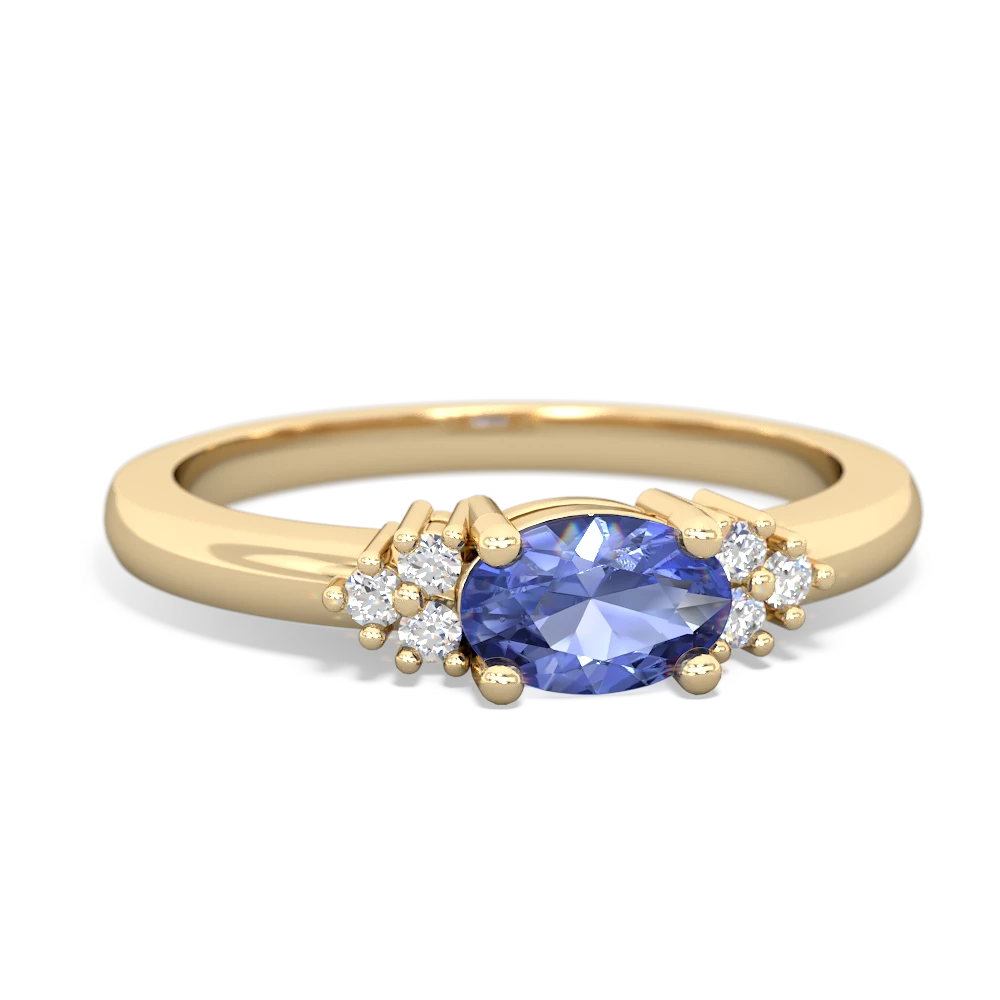 Tanzanite Simply Elegant East-West 14K Yellow Gold ring R2480