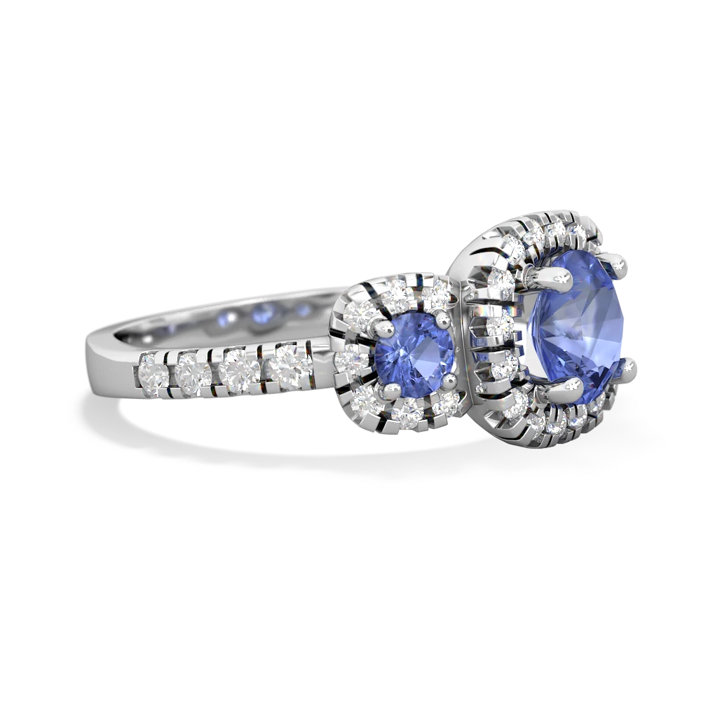 Tanzanite Regal Halo 14K White Gold ring R5350