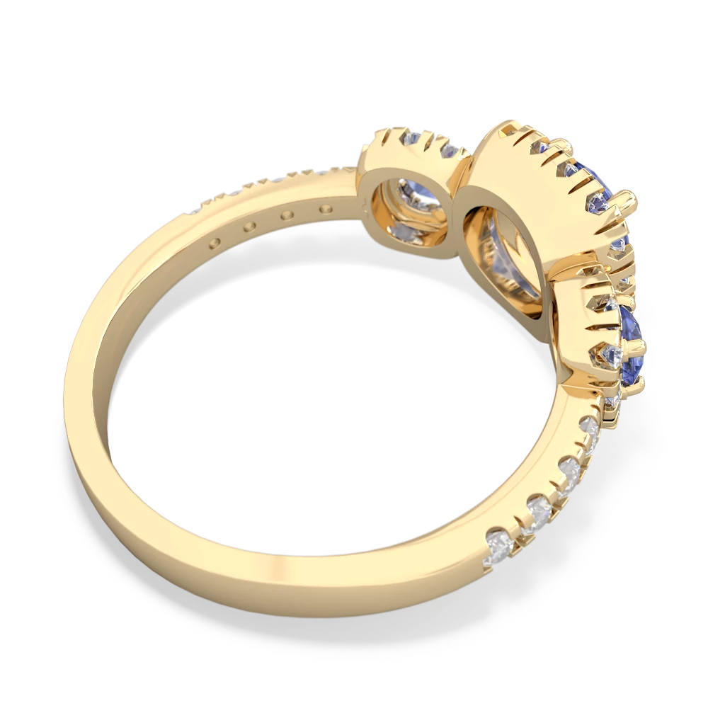 Tanzanite Regal Halo 14K Yellow Gold ring R5350
