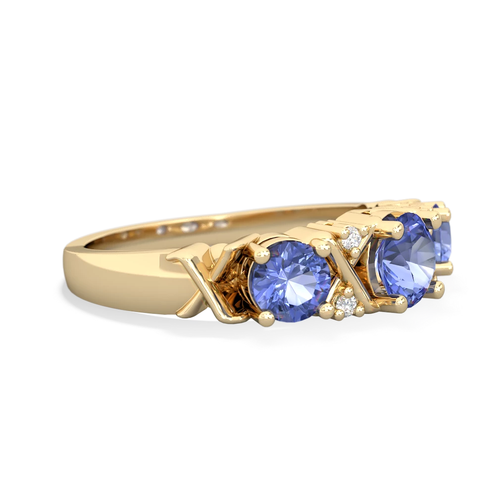 Tanzanite Hugs And Kisses 14K Yellow Gold ring R5016