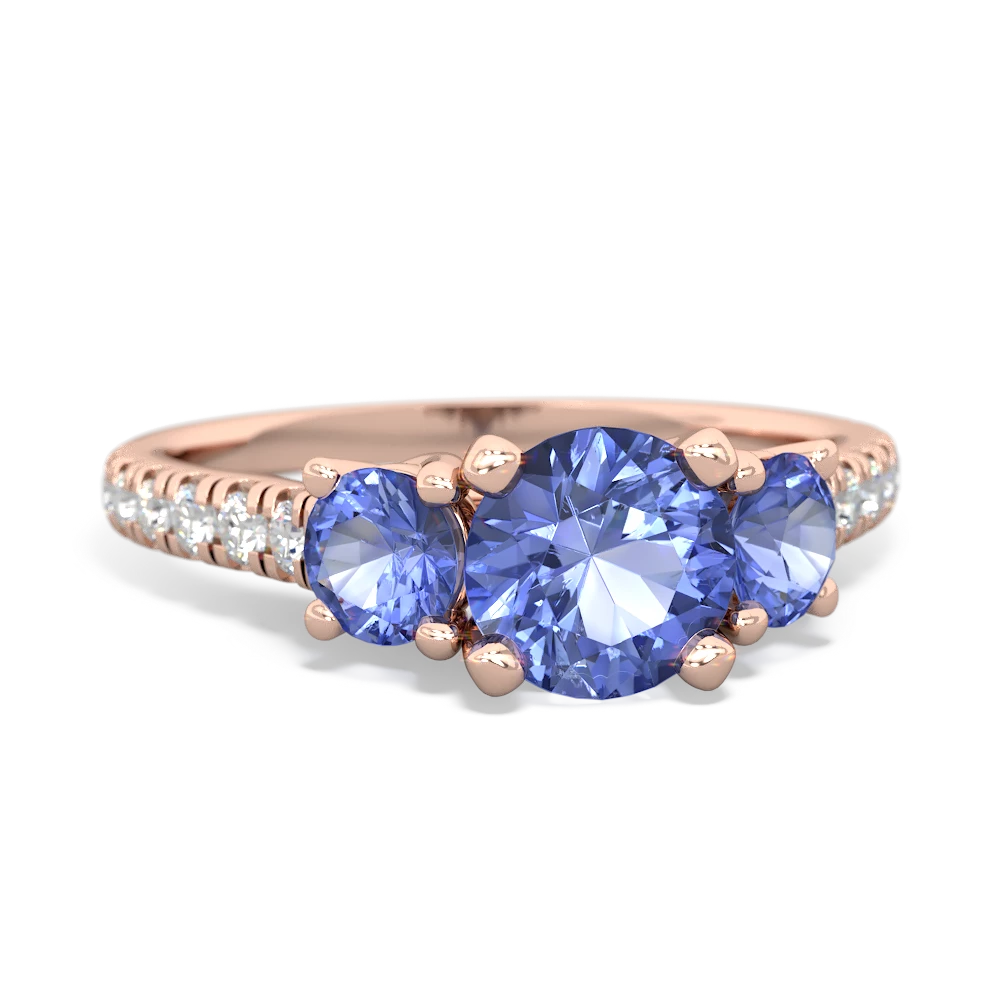 Tanzanite Pave Trellis 14K Rose Gold ring R5500