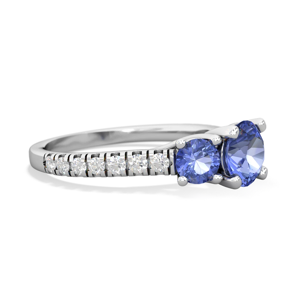 Tanzanite Pave Trellis 14K White Gold ring R5500