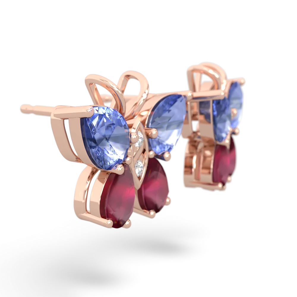 Tanzanite Butterfly 14K Rose Gold earrings E2215