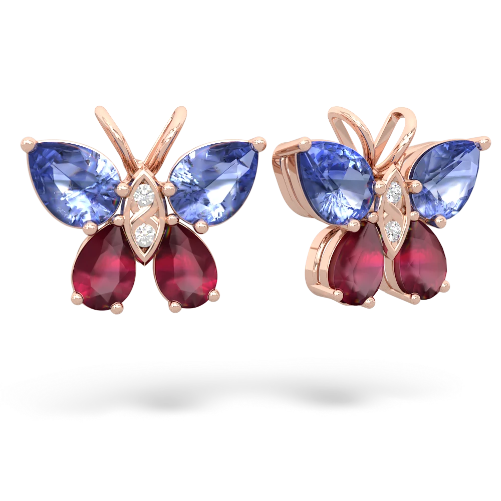 Tanzanite Butterfly 14K Rose Gold earrings E2215