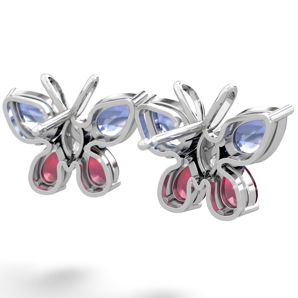 Tanzanite Butterfly 14K White Gold earrings E2215