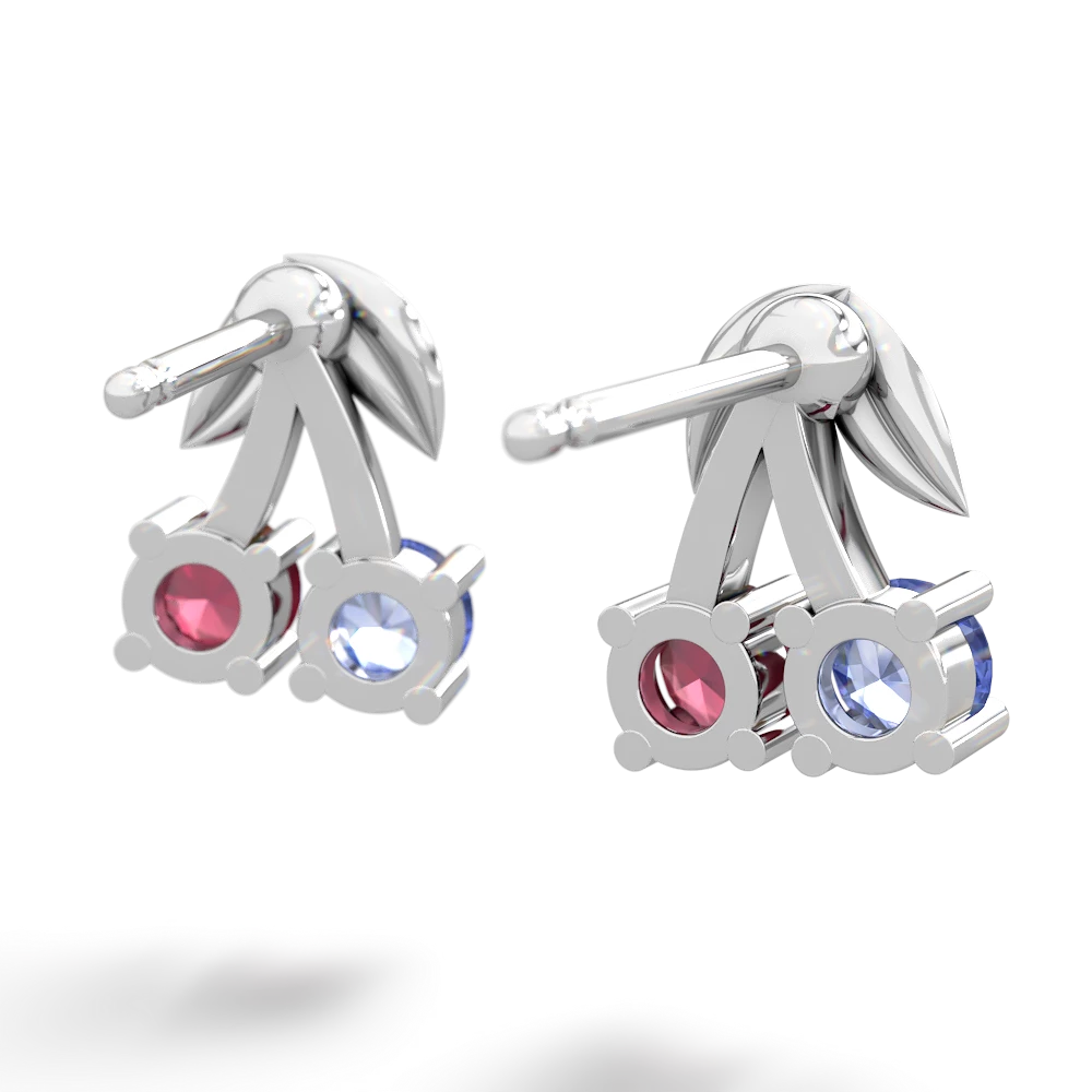 Tanzanite Sweet Cherries 14K White Gold earrings E7001