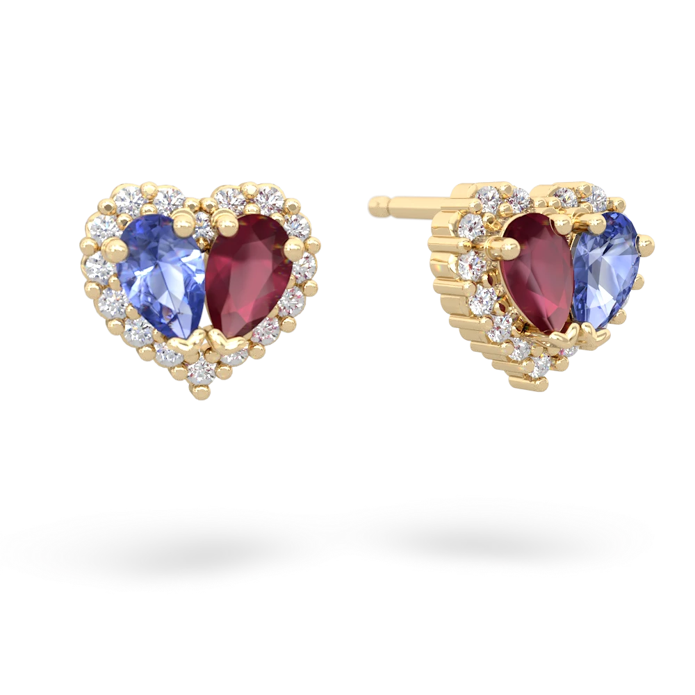 Tanzanite Halo 14K Yellow Gold earrings E7008
