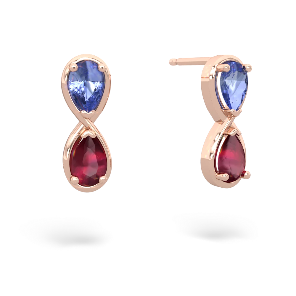 Tanzanite Infinity 14K Rose Gold earrings E5050