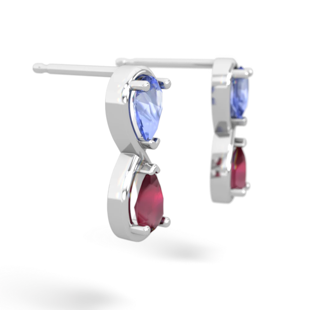 Tanzanite Infinity 14K White Gold earrings E5050