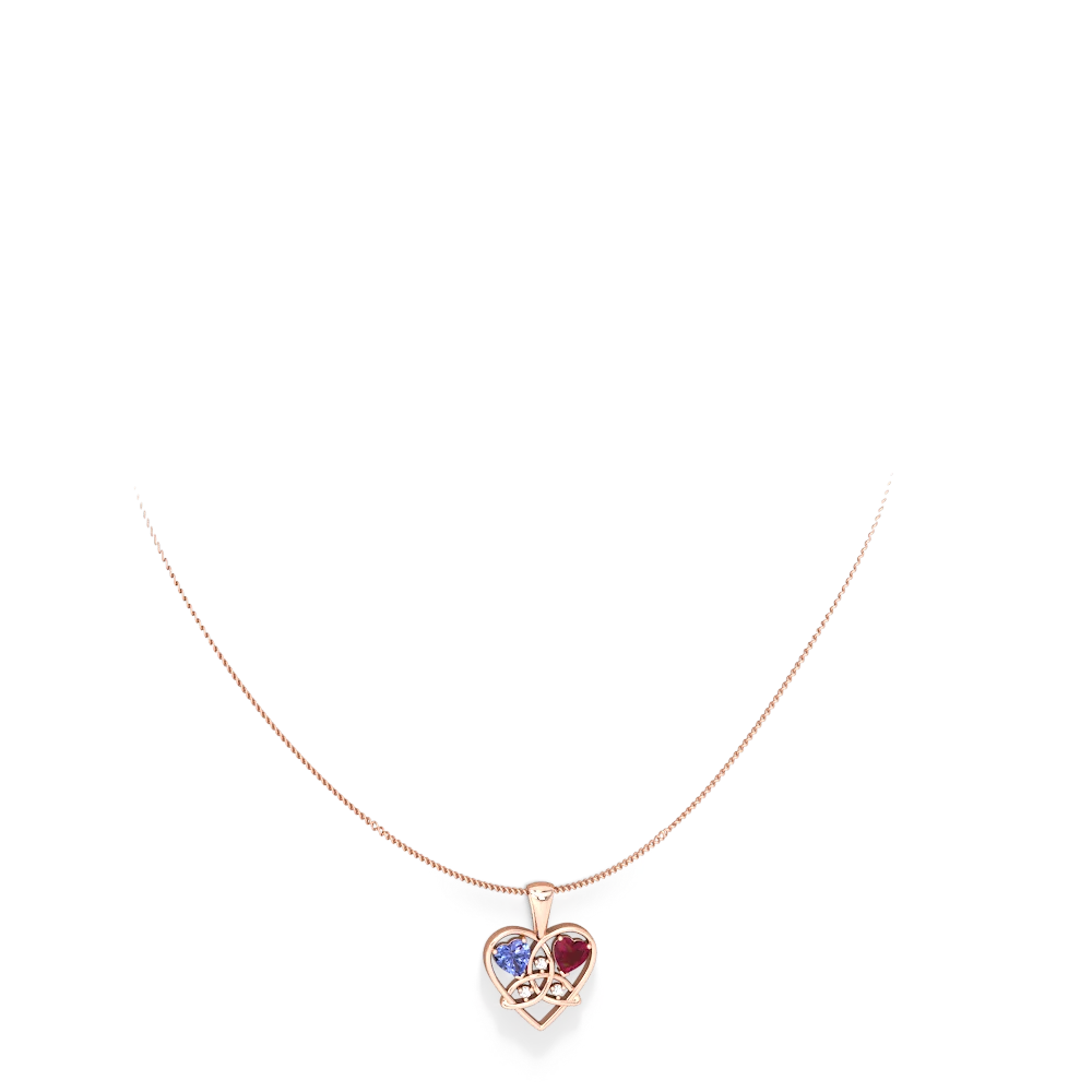 Tanzanite Celtic Trinity Heart 14K Rose Gold pendant P5331