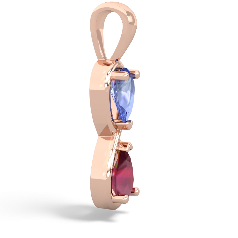 Tanzanite Infinity 14K Rose Gold pendant P5050