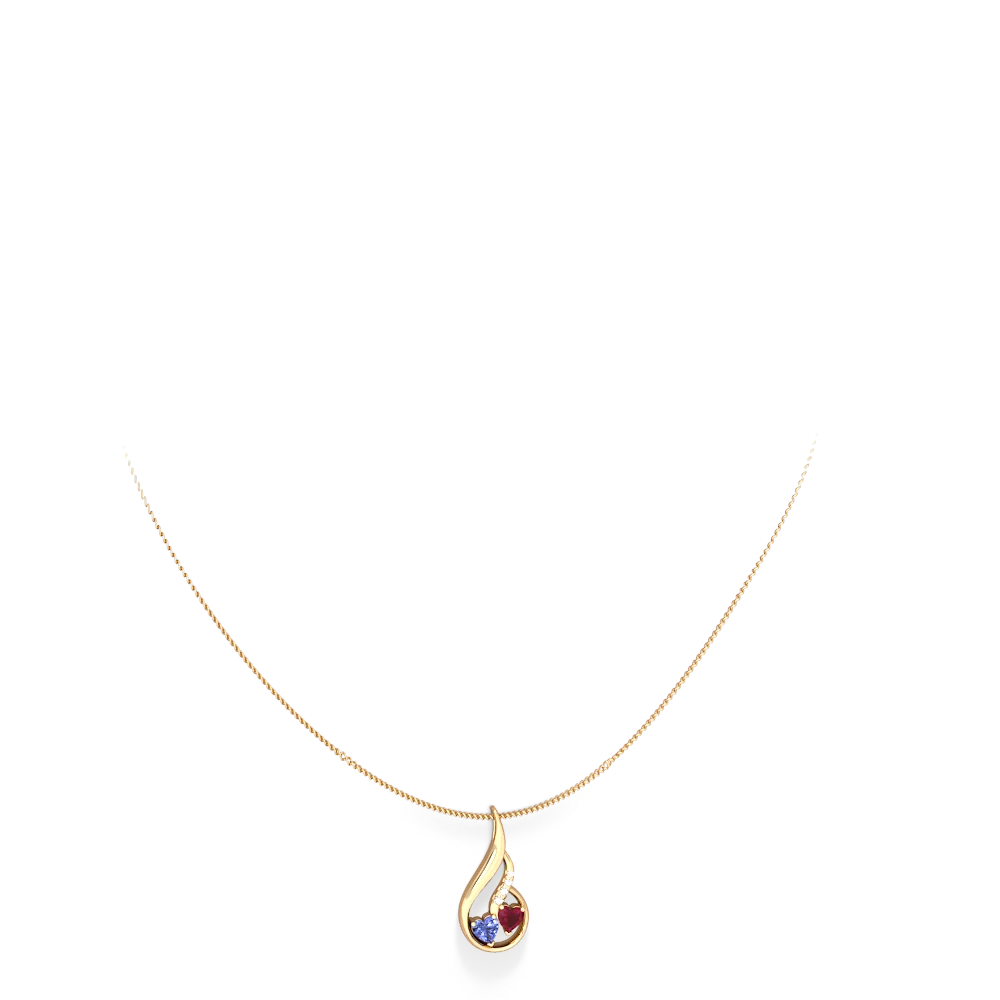 Tanzanite Keepsake Curves 14K Yellow Gold pendant P5450