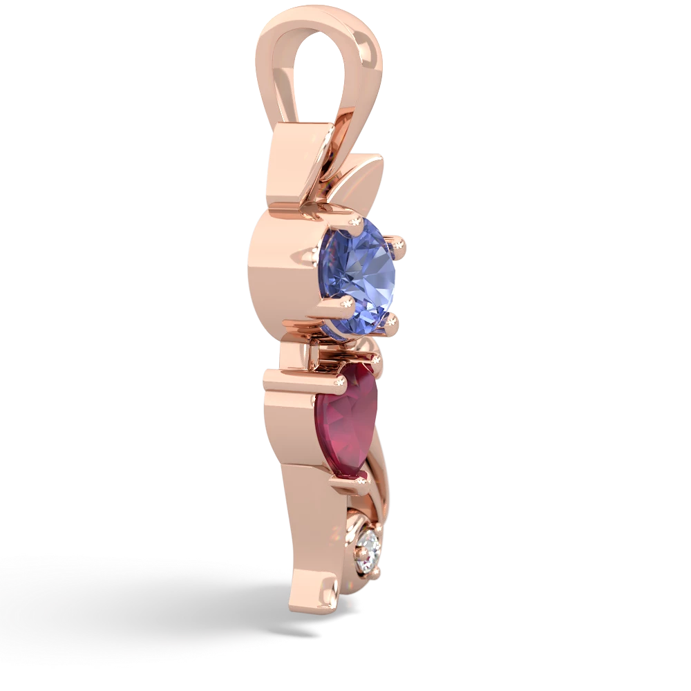 Tanzanite Kitten 14K Rose Gold pendant P5780