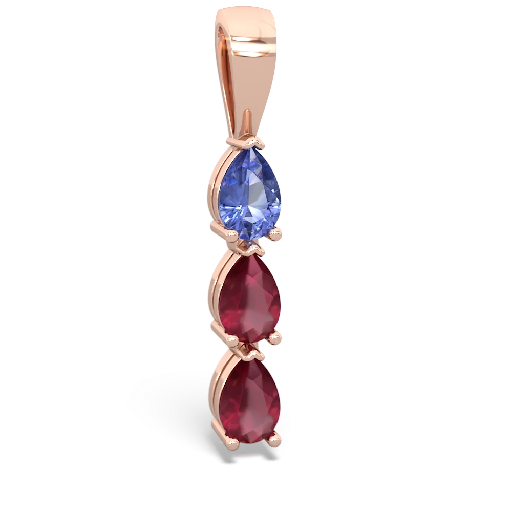 Tanzanite Dew Drops 14K Rose Gold pendant P2251