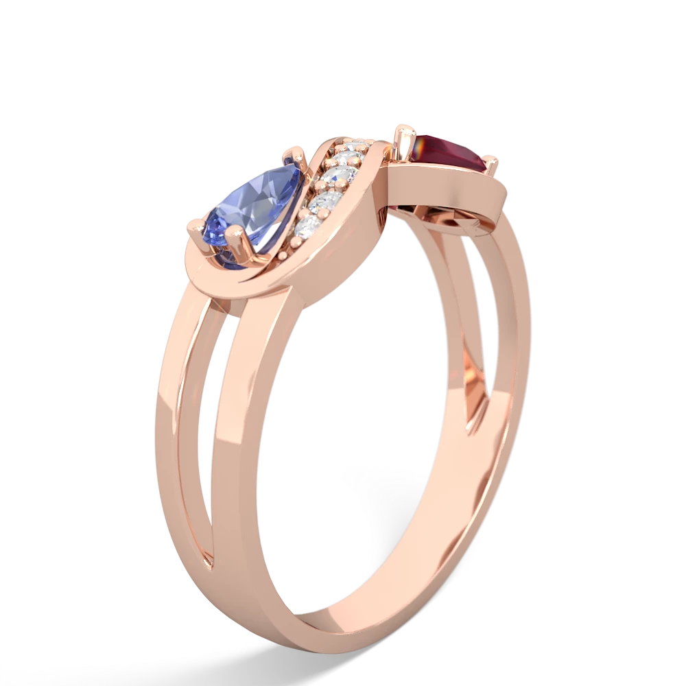 Tanzanite Diamond Infinity 14K Rose Gold ring R5390