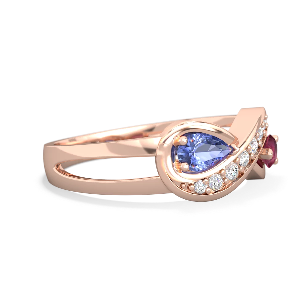 Tanzanite Diamond Infinity 14K Rose Gold ring R5390