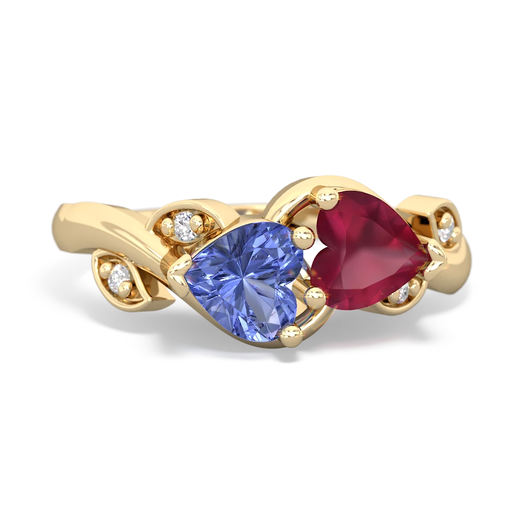 Tanzanite Floral Elegance 14K Yellow Gold ring R5790