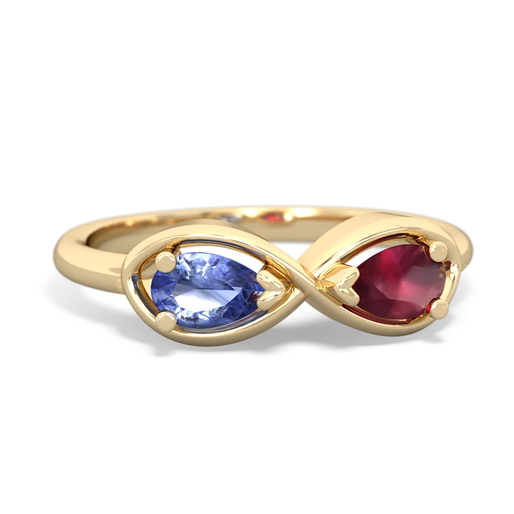 Tanzanite Infinity 14K Yellow Gold ring R5050