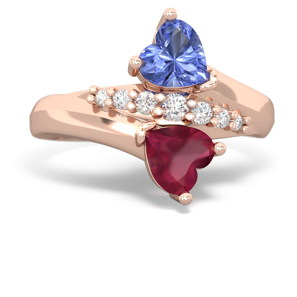 Tanzanite Heart To Heart 14K Rose Gold ring R2064