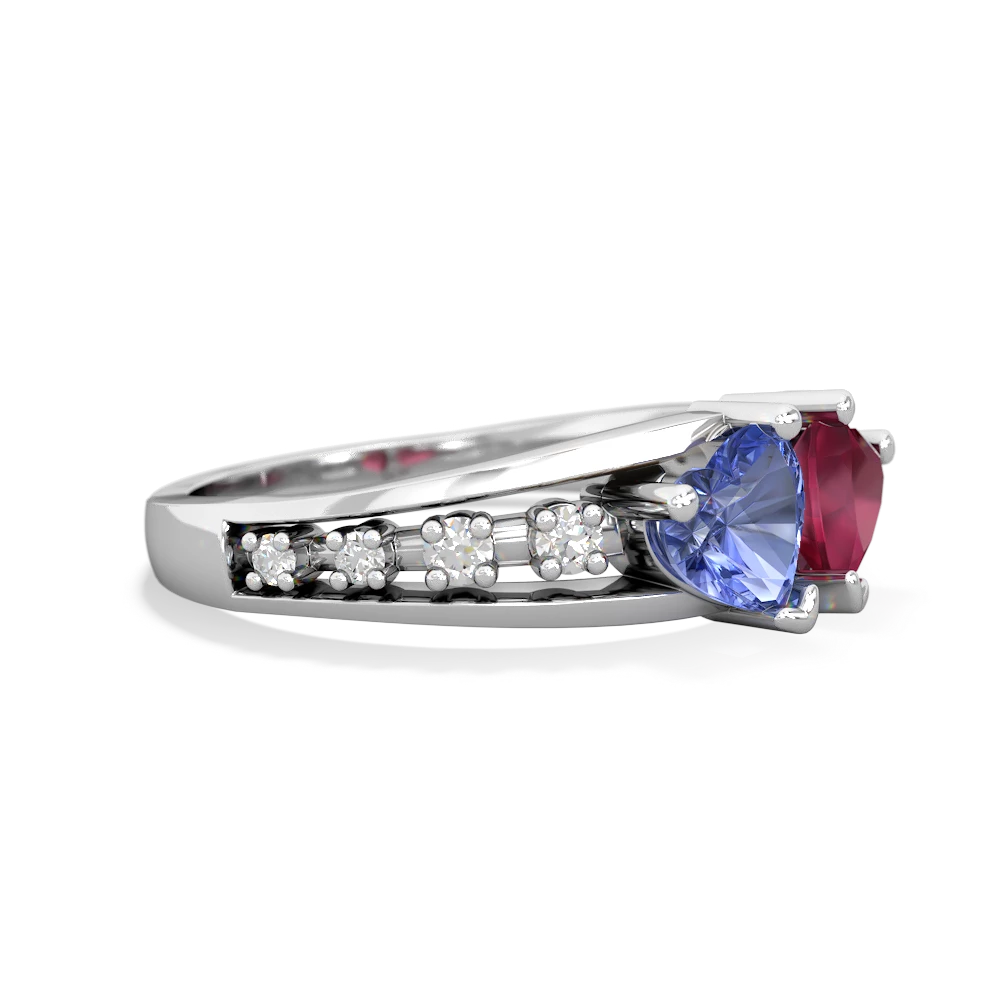 Tanzanite Heart To Heart 14K White Gold ring R3342