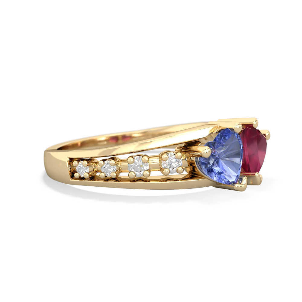 Tanzanite Heart To Heart 14K Yellow Gold ring R3342