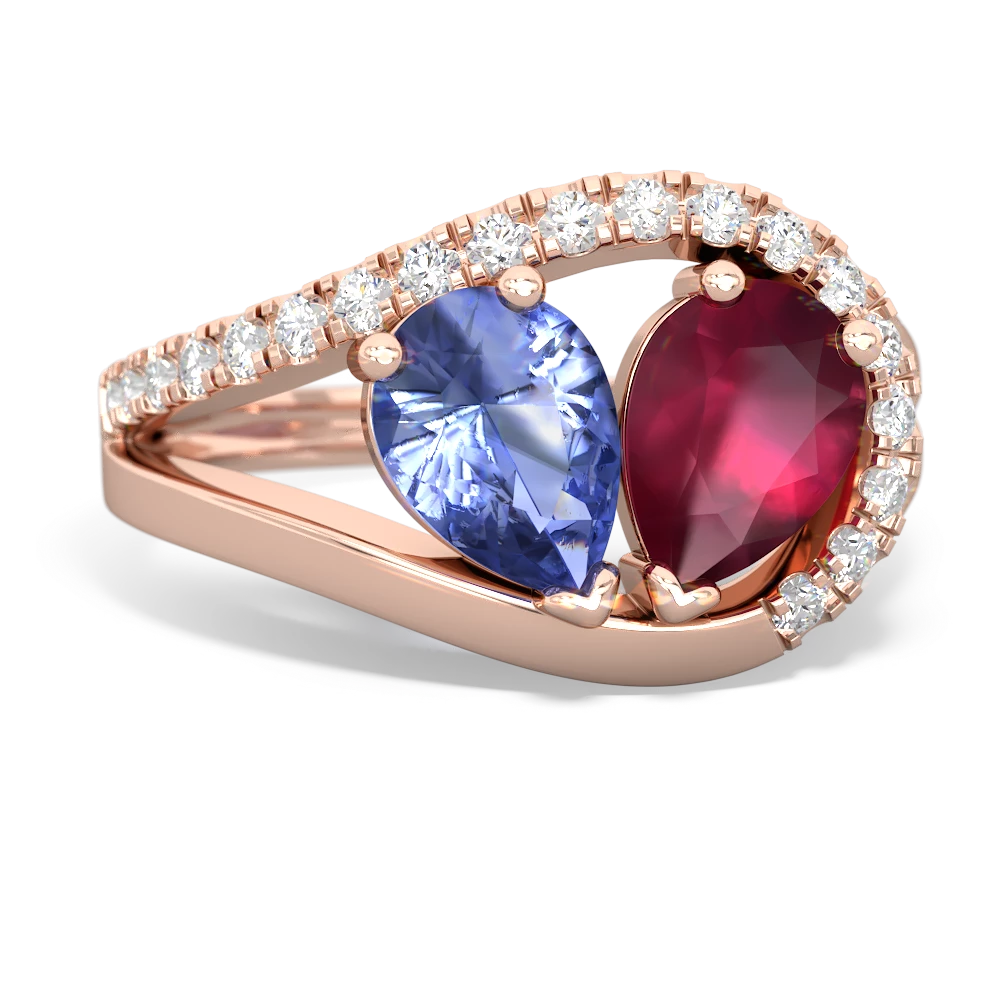 Tanzanite Nestled Heart Keepsake 14K Rose Gold ring R5650