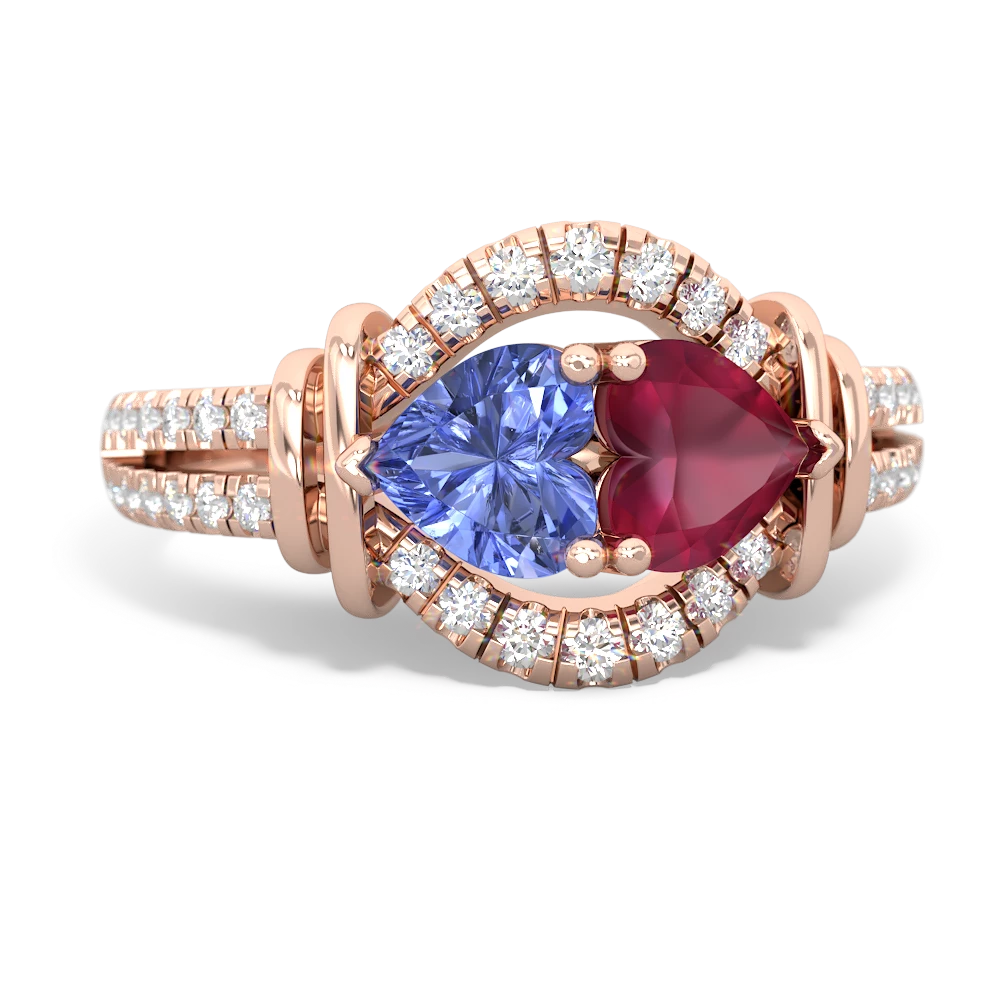 Tanzanite Art-Deco Keepsake 14K Rose Gold ring R5630