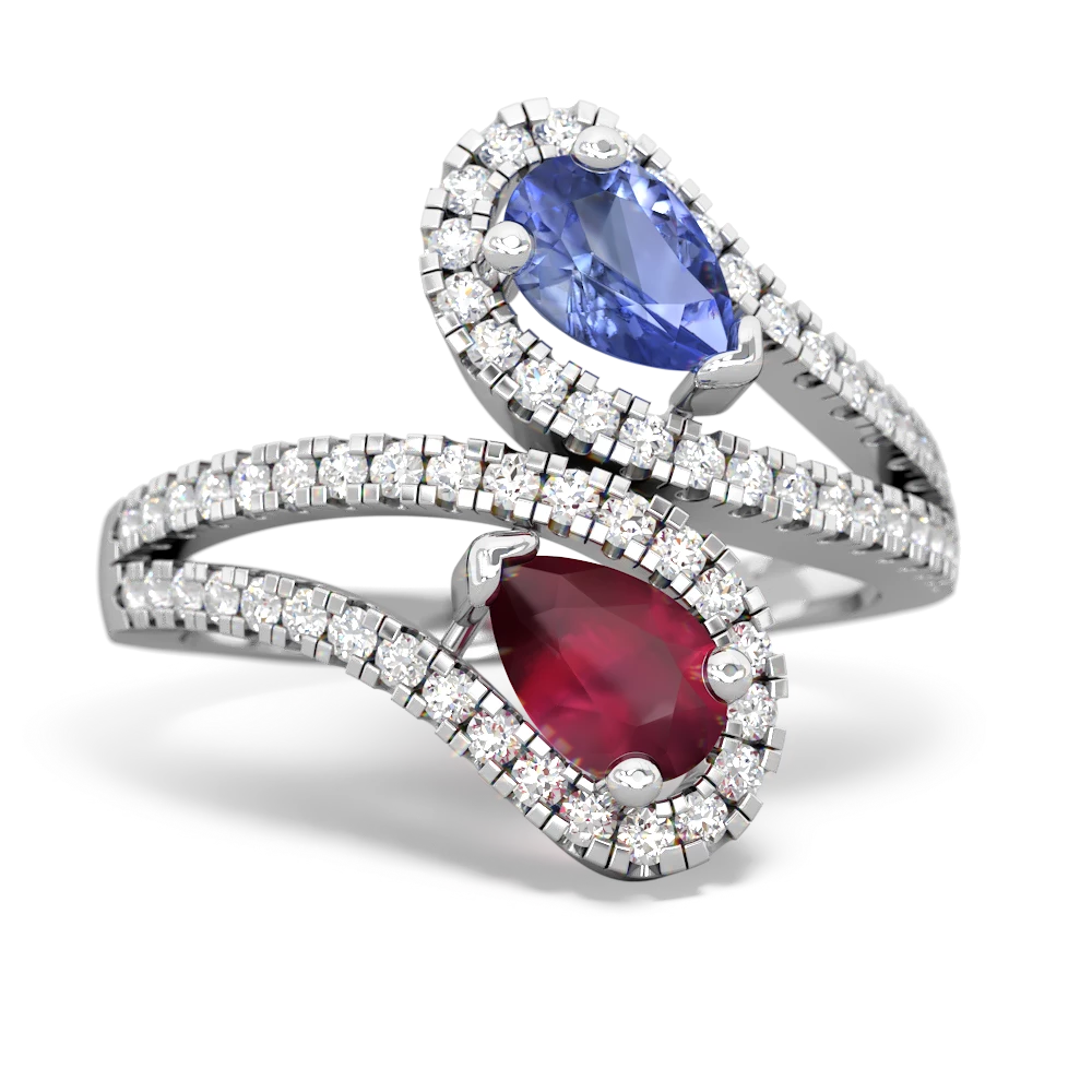 Tanzanite Diamond Dazzler 14K White Gold ring R3000