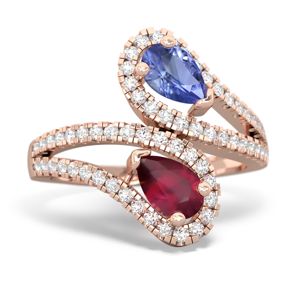 Tanzanite Diamond Dazzler 14K Rose Gold ring R3000