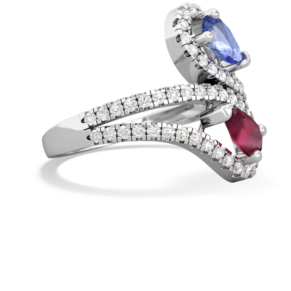 Tanzanite Diamond Dazzler 14K White Gold ring R3000