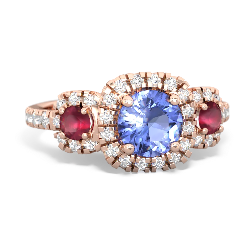 Tanzanite Regal Halo 14K Rose Gold ring R5350