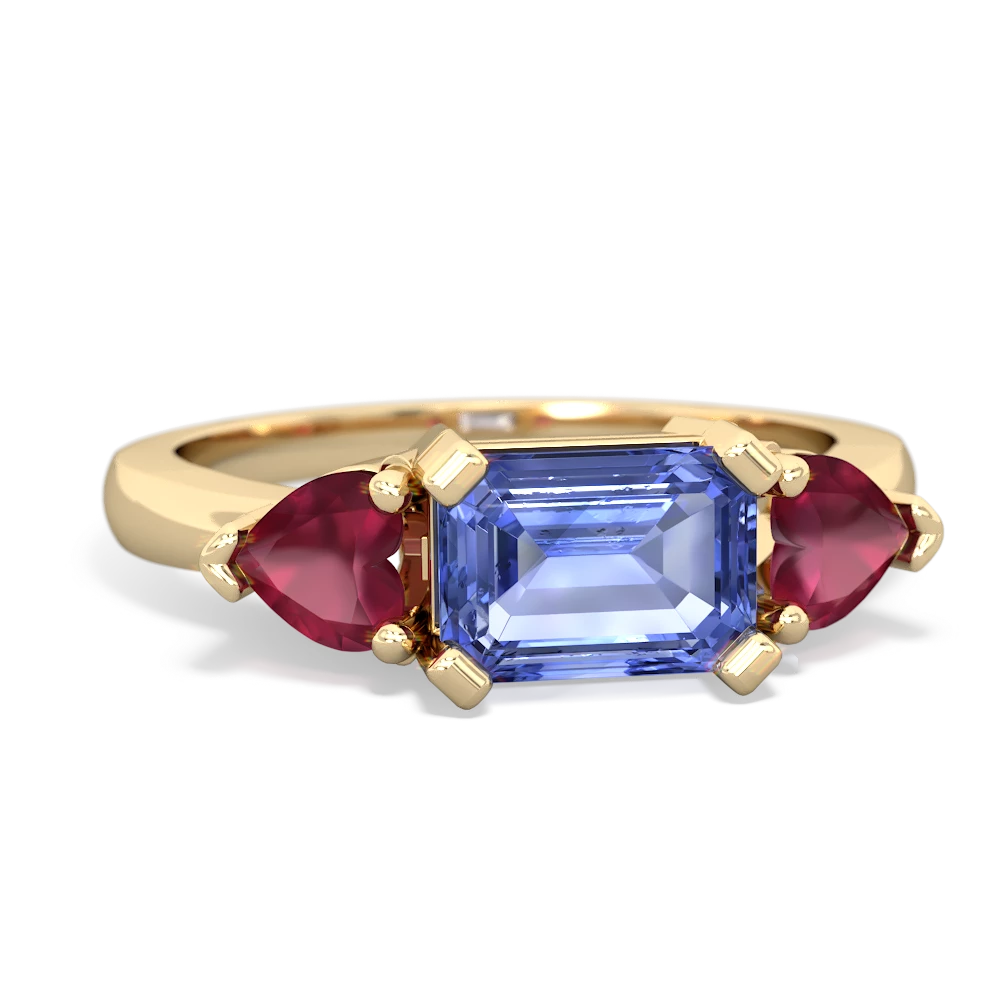 Tanzanite Three Stone 14K Yellow Gold ring R5235