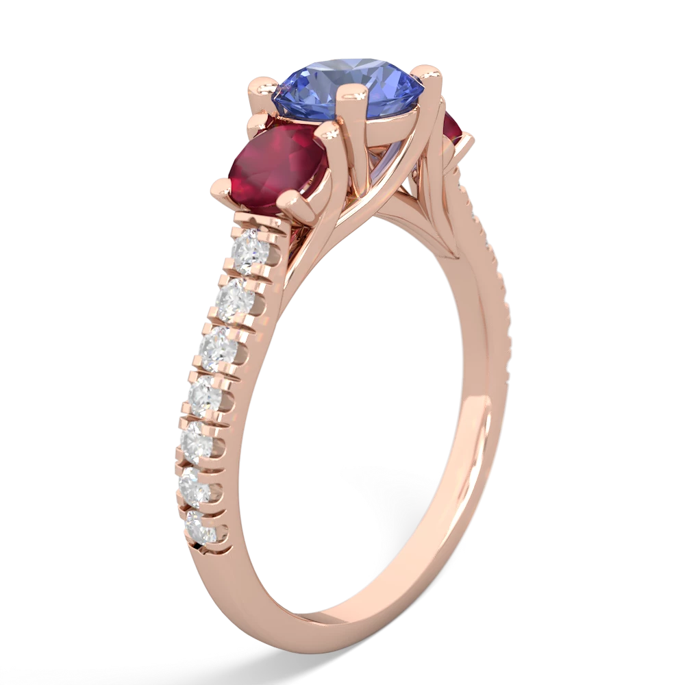 Tanzanite Pave Trellis 14K Rose Gold ring R5500