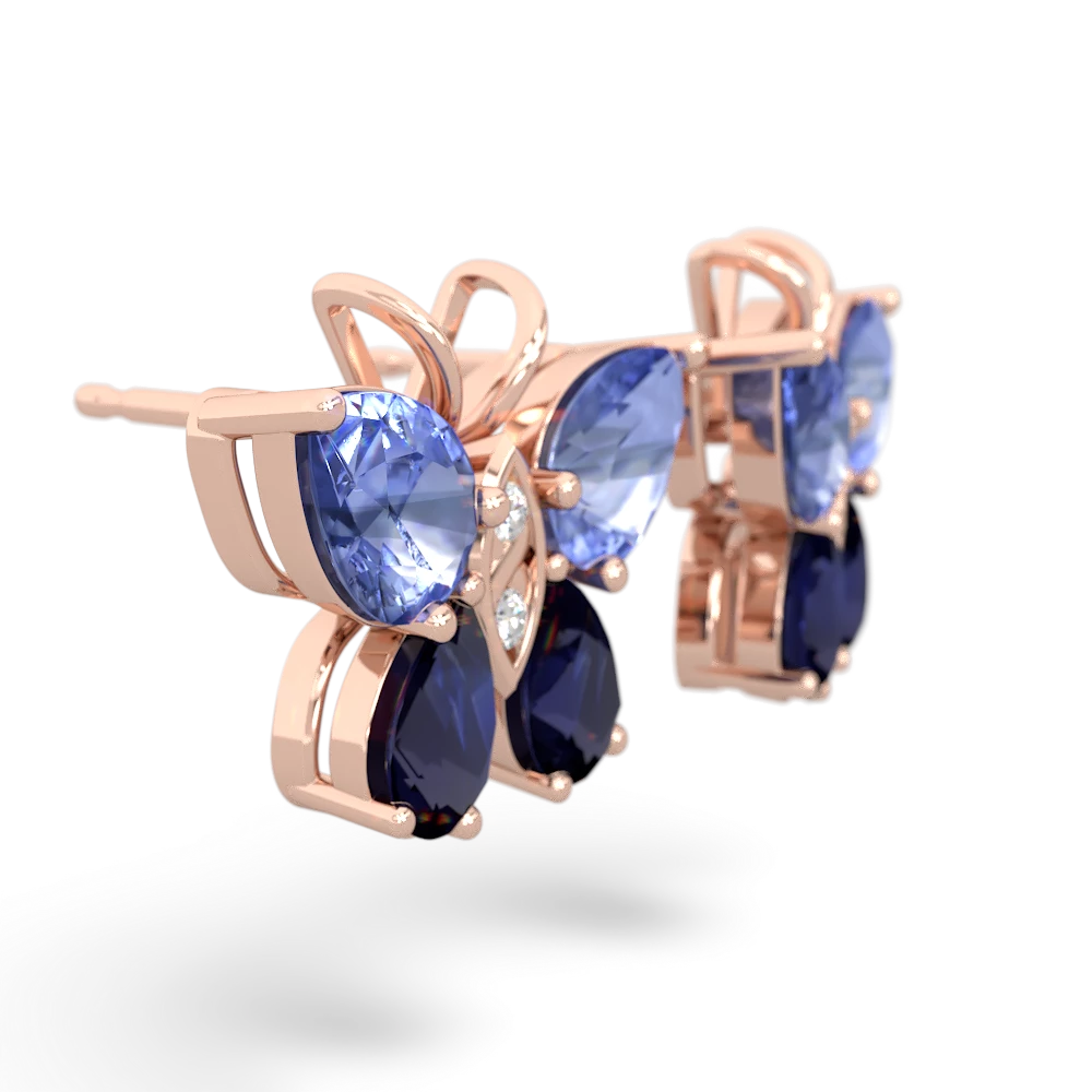 Tanzanite Butterfly 14K Rose Gold earrings E2215