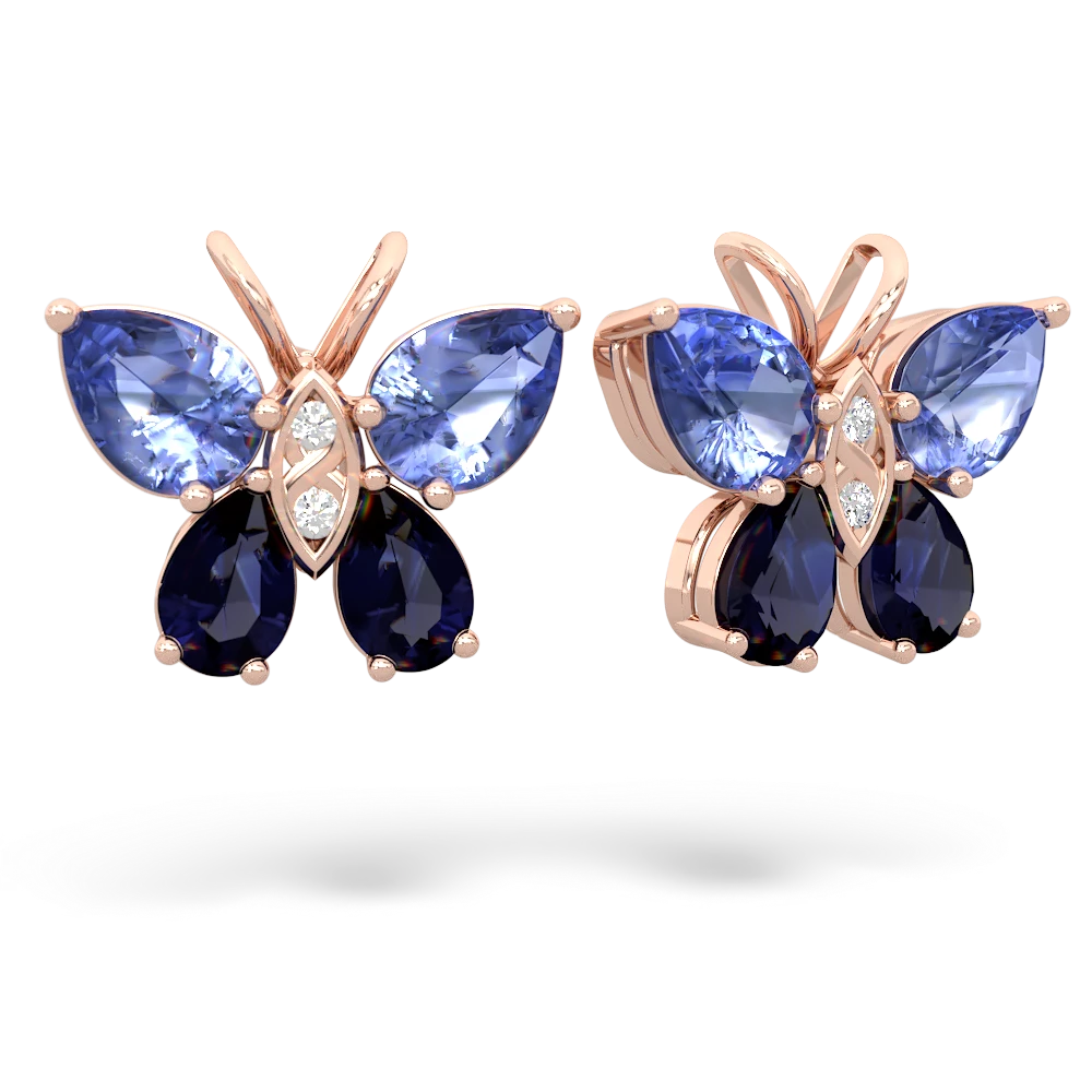 Tanzanite Butterfly 14K Rose Gold earrings E2215