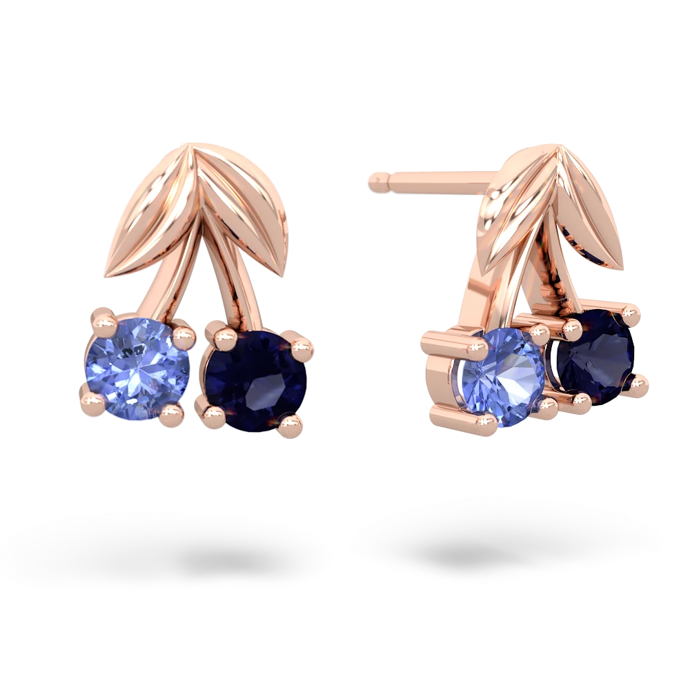 Tanzanite Sweet Cherries 14K Rose Gold earrings E7001