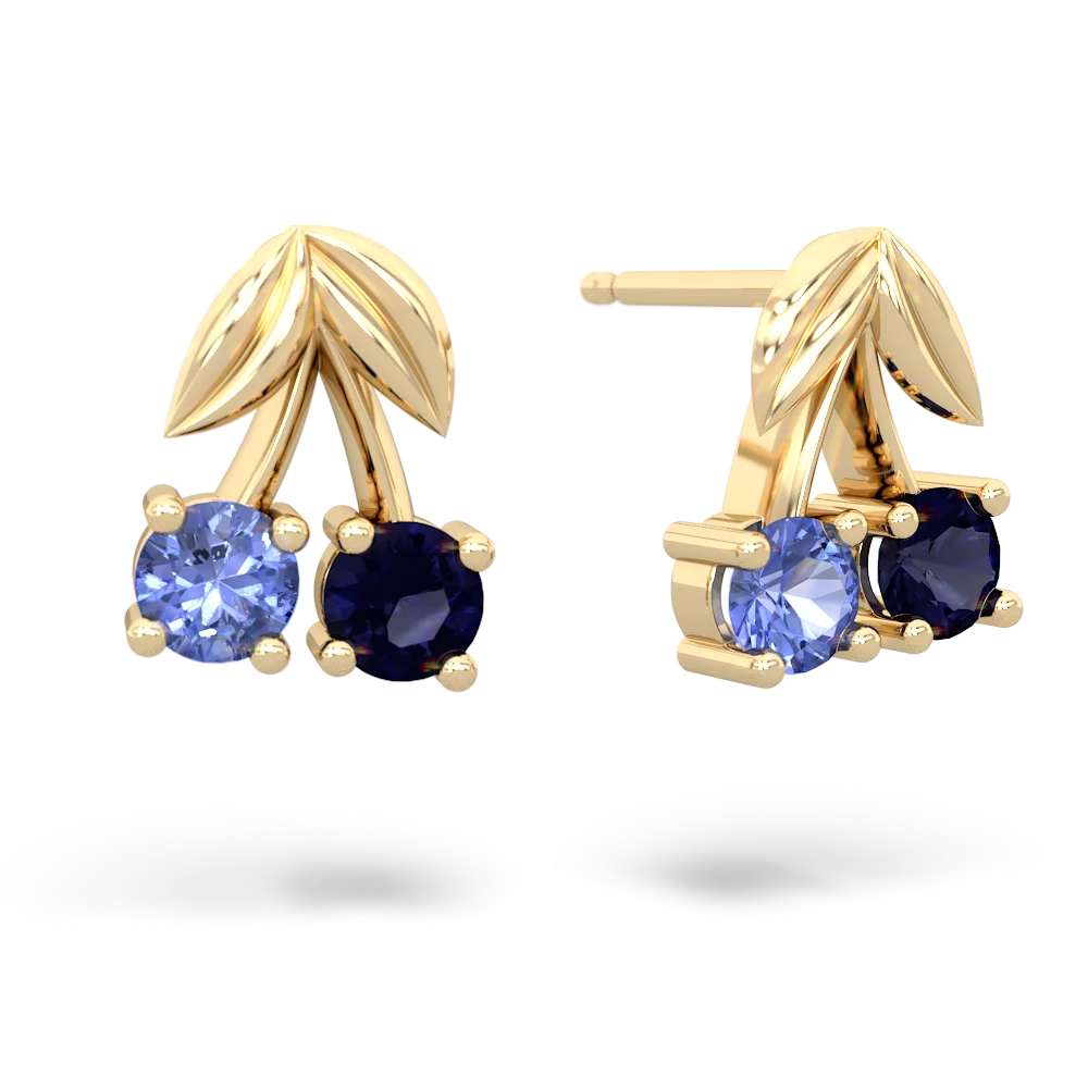 Tanzanite Sweet Cherries 14K Yellow Gold earrings E7001