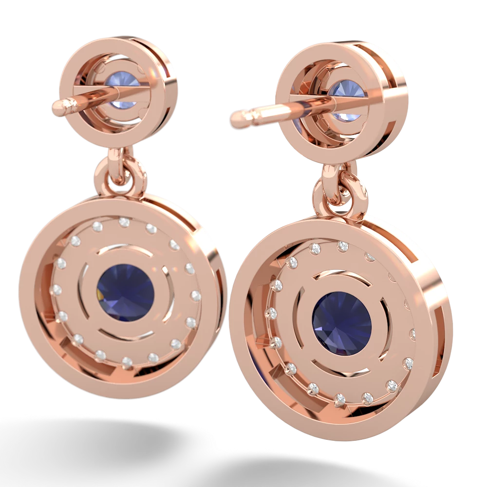 Tanzanite Halo Dangle 14K Rose Gold earrings E5319