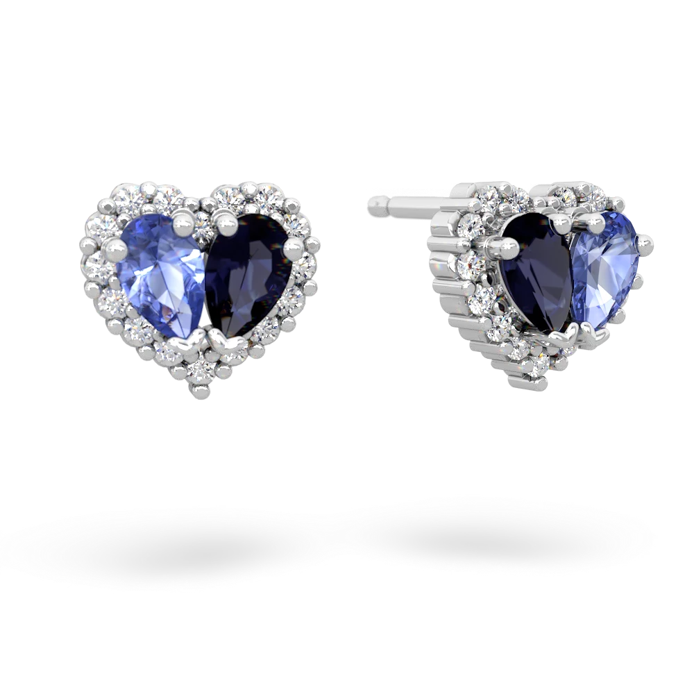 Tanzanite Halo 14K White Gold earrings E7008