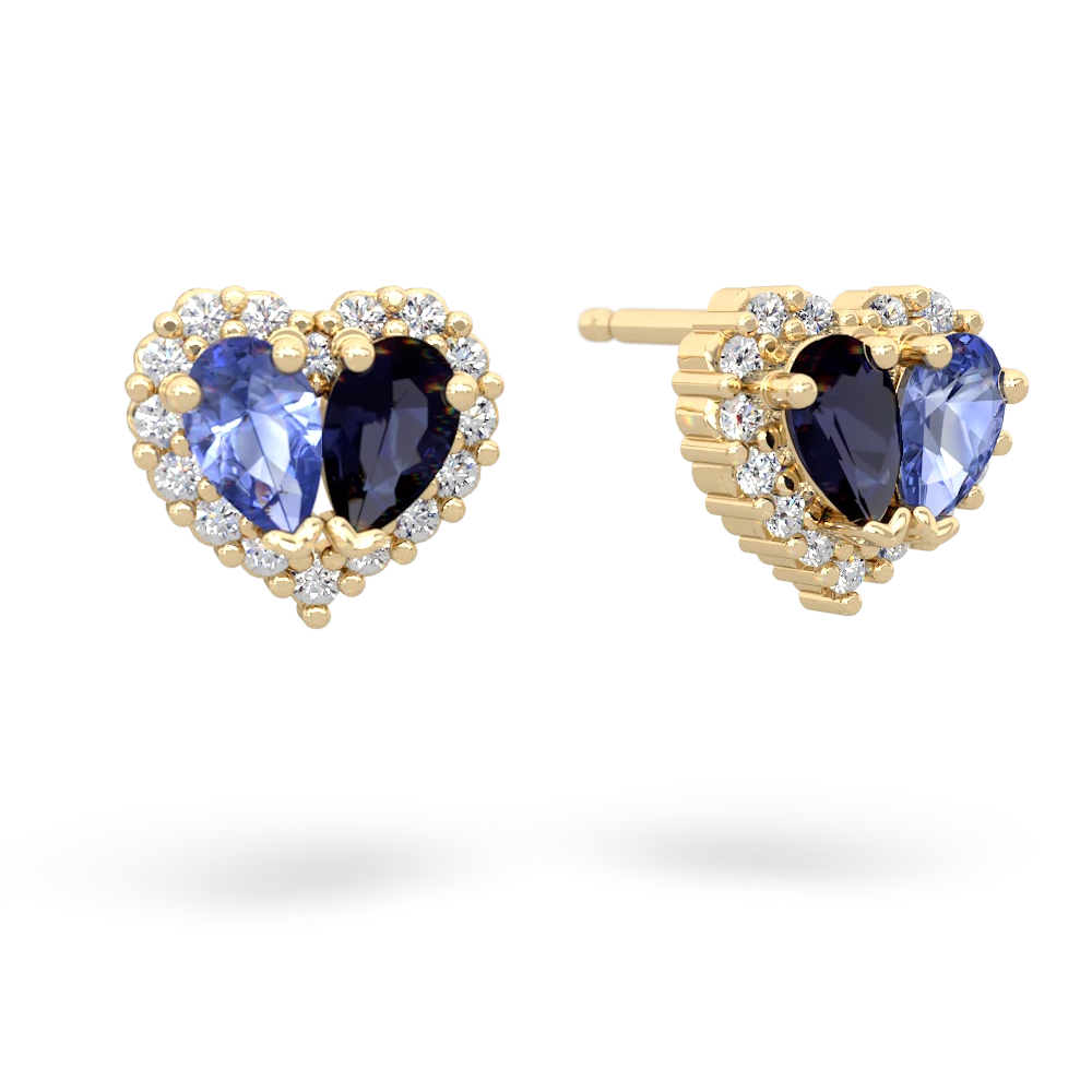 Tanzanite Halo 14K Yellow Gold earrings E7008