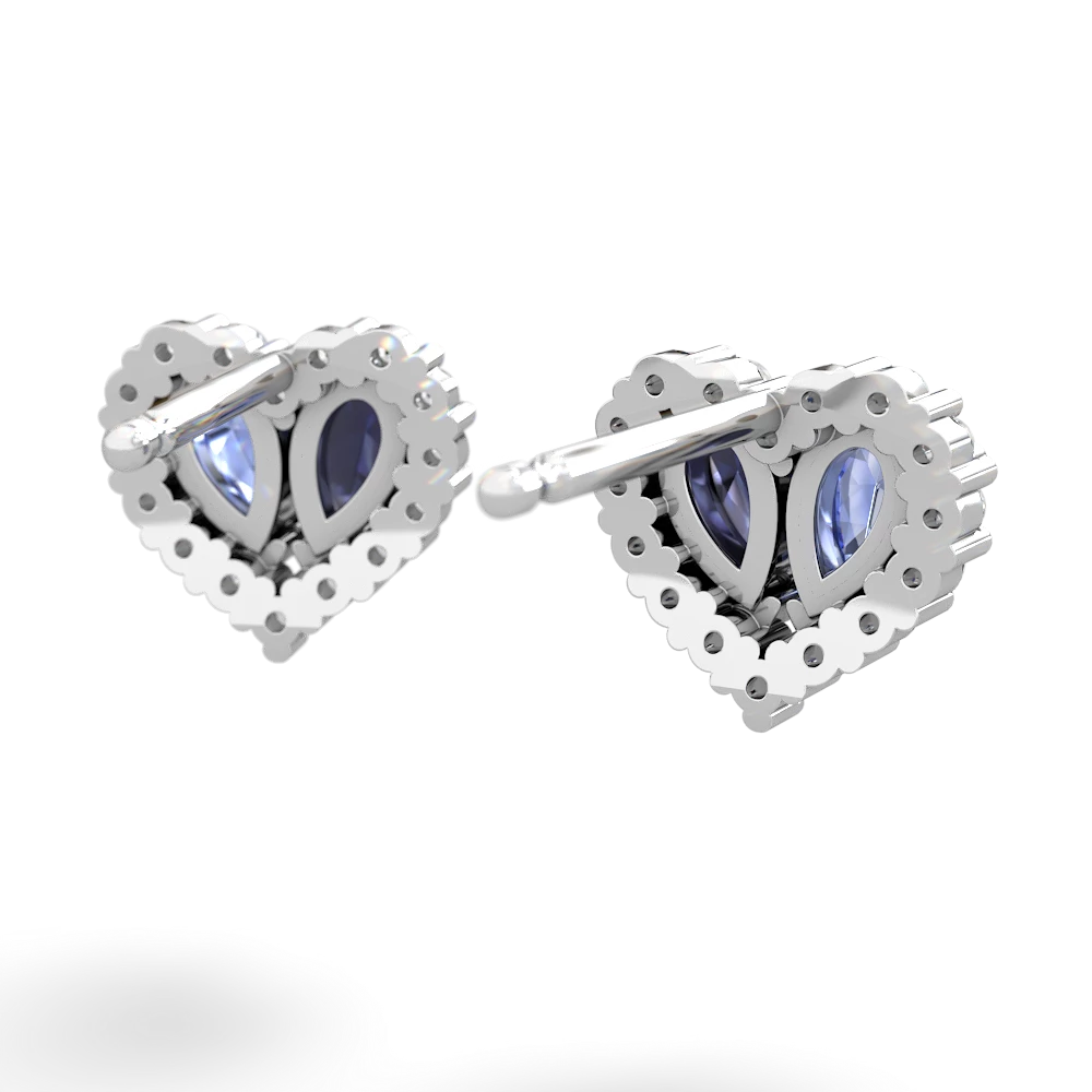Tanzanite Halo 14K White Gold earrings E7008