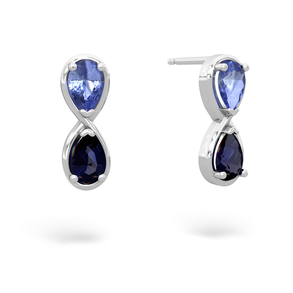 Tanzanite Infinity 14K White Gold earrings E5050