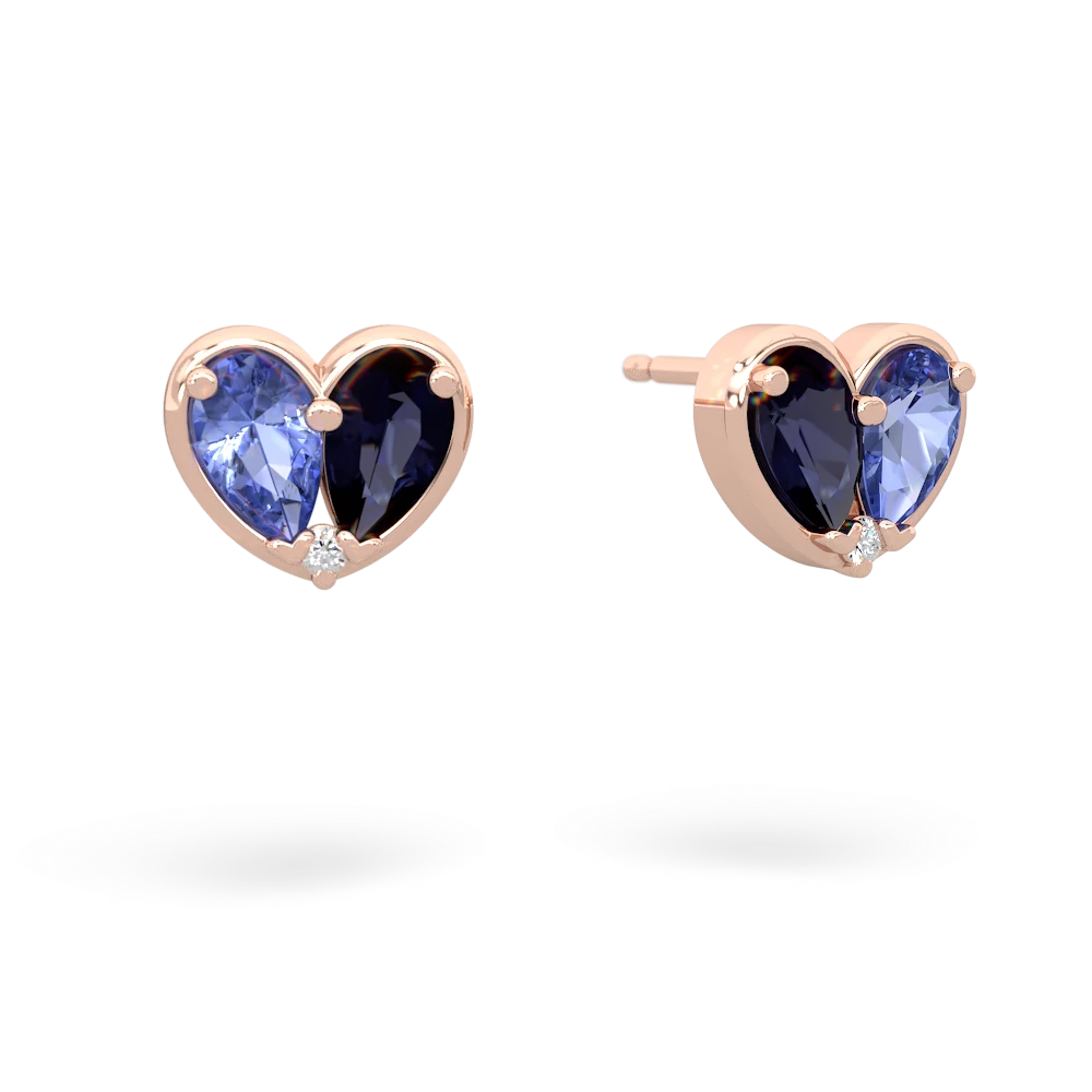 Tanzanite 'Our Heart' 14K Rose Gold earrings E5072