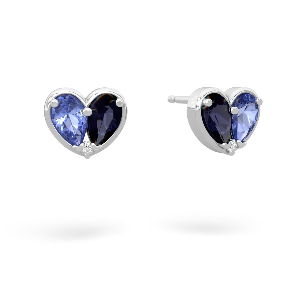 Tanzanite 'Our Heart' 14K White Gold earrings E5072