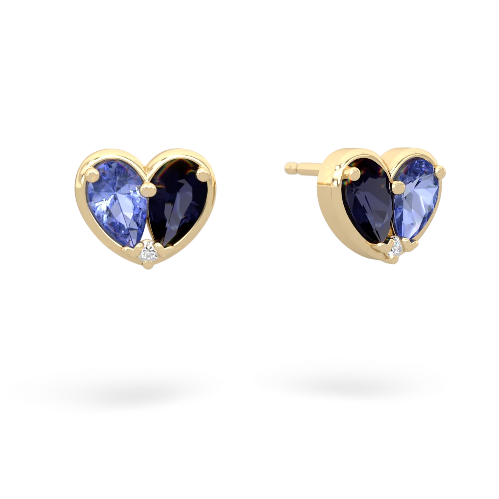 Tanzanite 'Our Heart' 14K Yellow Gold earrings E5072