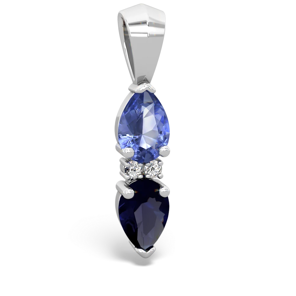Tanzanite Bowtie Drop 14K White Gold pendant P0865
