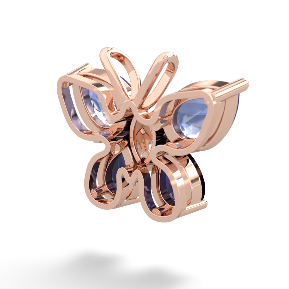 Tanzanite Butterfly 14K Rose Gold pendant P2215