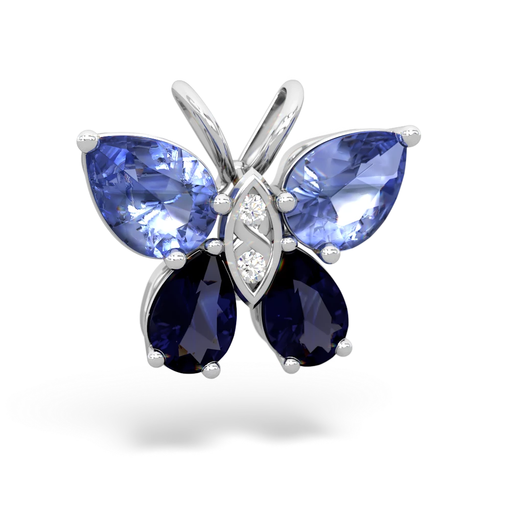 Tanzanite Butterfly 14K White Gold pendant P2215