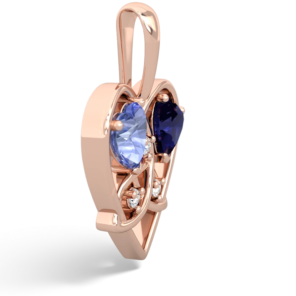 Tanzanite Celtic Trinity Heart 14K Rose Gold pendant P5331