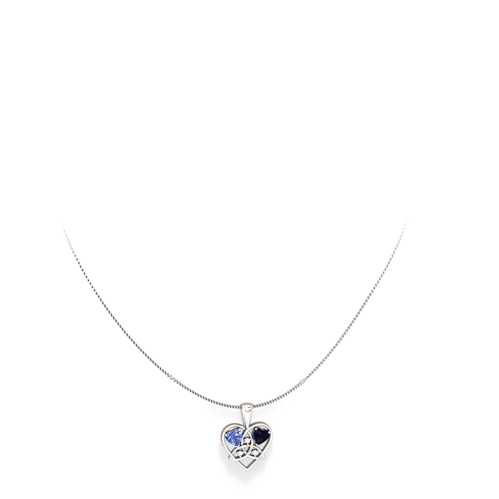 Tanzanite Celtic Trinity Heart 14K White Gold pendant P5331